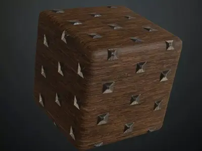 Medieval Studded Dark Wood Planks PBR Seamless Texture