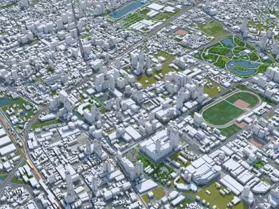 Bangkok Downtown Low-poly 3D model