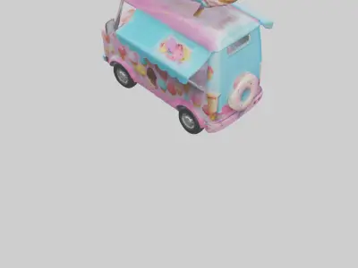 Cartoon Ice Cream Truck model 3D model