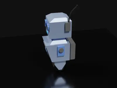 Lowpoly Supporter Robot Low-poly 3D model
