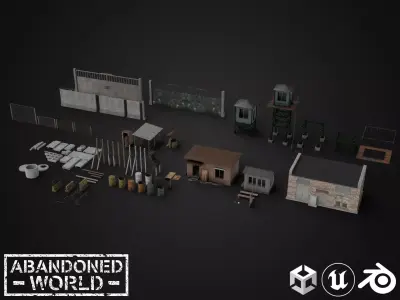 Street Props Pack Low-poly 3D model