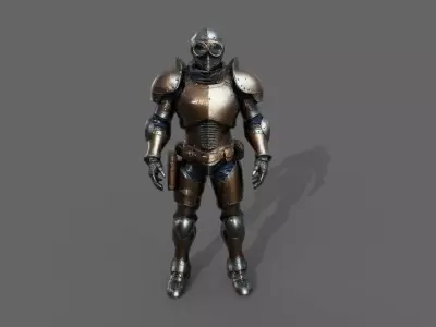 Cyborg Fighter Pack 2 Low-poly 3D model