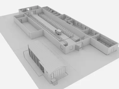 Dairy farm and poultry farm 3D model