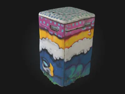 Power Box Art with Sunglasses  Urban Cool Meets Industrial Vibe 3D model