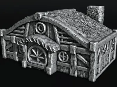 medieval house 3D print model