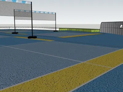 Court outdoor field game 3D model