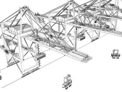 Harbour Gantry Crane 3D model