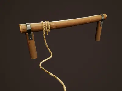 Stylized Western Hitching Hail Low-poly 3D model