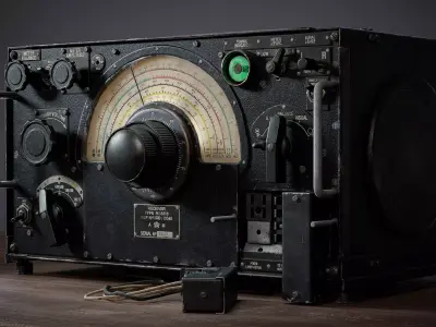 World War II vintage telegraph machine Low-poly 3D model