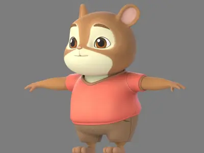 cartoon hamster 3D model