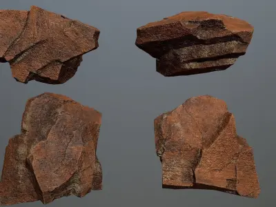 Rock Set 8 Low-poly 3D model