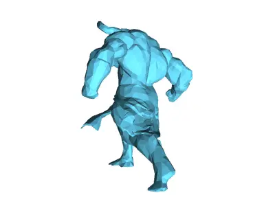 Buffalo Warrior Low Poly 3D print model