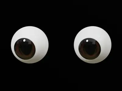 Dark Brown Cartoon Eyes Low-poly 3D model