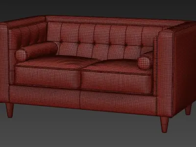 Taylor velvet loveseat 3D model