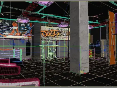 3D GYM nterior Design Low-poly 3D model