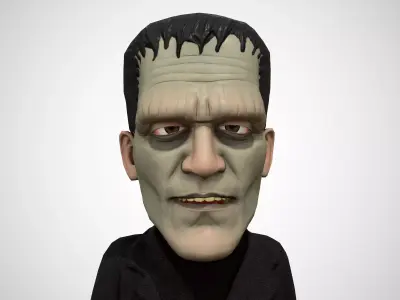 Cartoon Frankenstein rigged animated low poly Low-poly 3D model