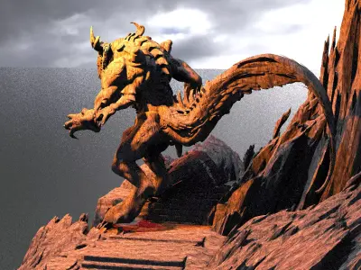 Dantes Underworld Staircase 3 With Drake High res version  3D model