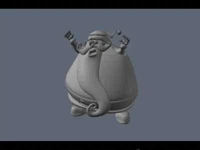 Santa Claus with Elves 3D model