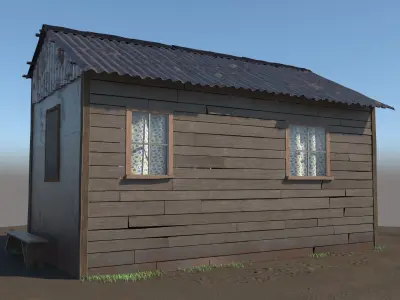 3D Wooden Shed model 3D model
