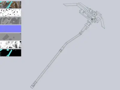 Sci fi elite scythe Low-poly 3D model