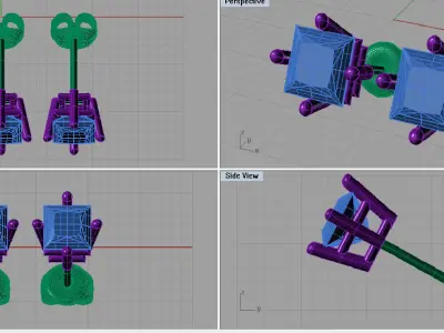 Princess Diamond Stone Earring 3D print model