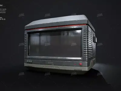Cyberpunk Monitor Prop Low Poly PBR UE Textures Low-poly 3D model