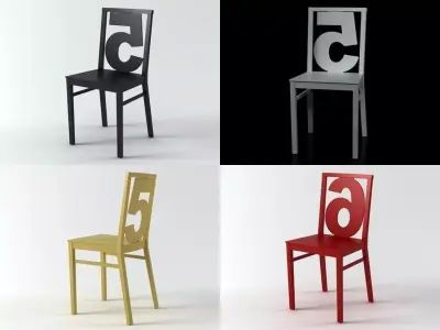 Chairs number chair 3D model