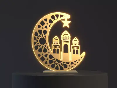Islamic Ramadan Decoration V-Ray Brass material 3D model 3D model