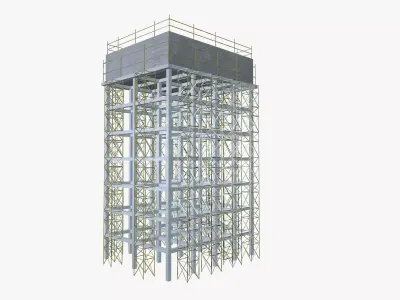 Construction building Low-poly 3D model