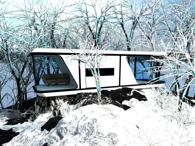 Capsule house 3d model Low-poly 3D model