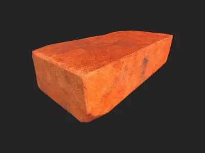 Red brick LOW poly model Low-poly 3D model
