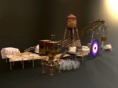 WarZone Environment Bundle Low-poly 3D model