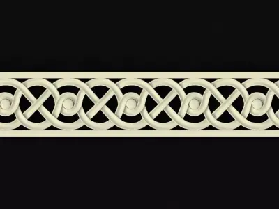 carved baguette 3D model 2