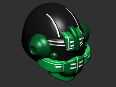 helmet high poly sculpt 3d printable ver 7 3D model 3D model 110