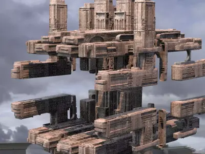 Ancient Maze Ship Kit bash 2  3D model