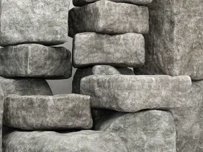 Stone rock collection n5 3D model