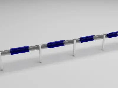 Crash Barrier Safety Fence 3D model buy