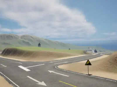 Unreal race Realistic road Scene 3D model