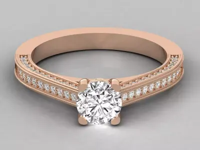 Women Light Weight Solitare Diamond Wedding Ring   33 Free 3D print model
