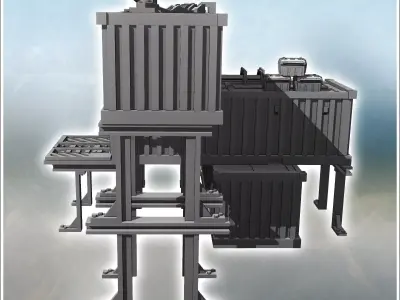 Large observation post with three containers multiple access poi 3D print model