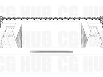 Event stage design 3D model