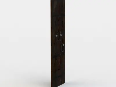 Entrance left door Low-poly 3D model