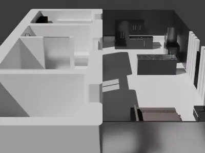 Glass House Design Concept Low-poly 3D model