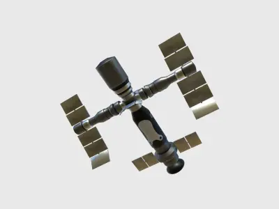 Satellite F06 Steel Black - SciFi Space Design Low-poly 3D model