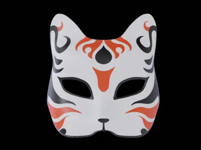 Hand Painted Cat Mask Free 3D model