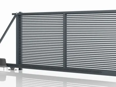 Aluminum Electric Sliding Gate - Model 4 - 3D model