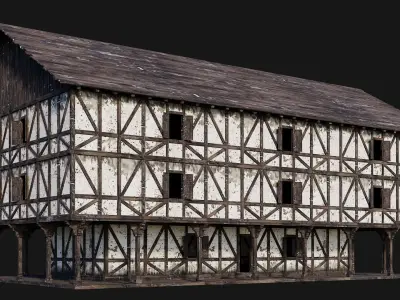 Old Medieval House Building 4K Textures GameReady 194 Low-poly 3D model