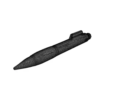 White Modern Stylus Pen Low-poly 3D model