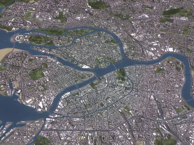 St Petersburg - 3D City Model Low-poly 3D model