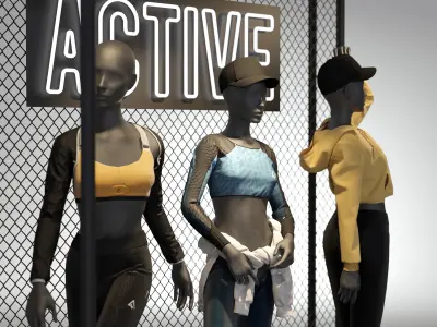 Sportswear female mannequin 3D model